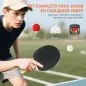 Palas de Ping Pong con 4 Raquetas 8 Pelotas y Estuche de Transporte para Principiantes Expertos Rojo