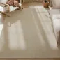 Alfombra Salón 160x230 cm Lavable en Lavadora Pelo Largo Estilo Moderno Tapete para Sala de Estar Dormitorio Crema