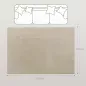 Alfombra Salón 160x230 cm Lavable en Lavadora Pelo Largo Estilo Moderno Tapete para Sala de Estar Dormitorio Crema