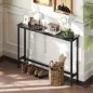 Consola Recibidor Estrecha con Superficie con Efecto Mármol y Marco de Metal 100x20x66 cm Negro