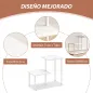 Estantería Librería de 3 Niveles Efecto Madera con Marco de Metal para Escritorio Oficina Cocina 40x20x34,5 cm Blanco