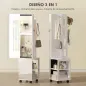 Espejo Joyero con Luces LED Armario para Joyas de Giro de 360° Cerradura y Llaves Superficie Blanco y Forro Beige Espejo Joyero con Luces LED Armario para Joyas de Giro de 360° Cerradura y Llaves Superficie Blanco y Forro Beige