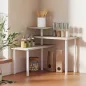 Estantería de Cocina de 3 Niveles con 3 Baldas Giratorias Marco de Metal y Diseño Escalonado para Comedor Salón Natural