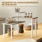 Estantería de Cocina de 3 Niveles con 3 Baldas Giratorias Marco de Metal y Diseño Escalonado para Comedor Salón Natural