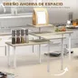 Estantería de Cocina de 3 Niveles con 3 Baldas Giratorias Marco de Metal y Diseño Escalonado para Comedor Salón Natural