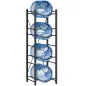 Soporte para Garrafones de Agua de 4 Niveles Estante de Almacenamiento para Botella de Agua para Cocina Comedor Negro