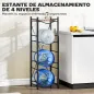 Soporte para Garrafones de Agua de 4 Niveles Estante de Almacenamiento para Botella de Agua para Cocina Comedor Negro
