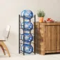 Soporte para Garrafones de Agua de 4 Niveles Estante de Almacenamiento para Botella de Agua para Cocina Comedor Negro