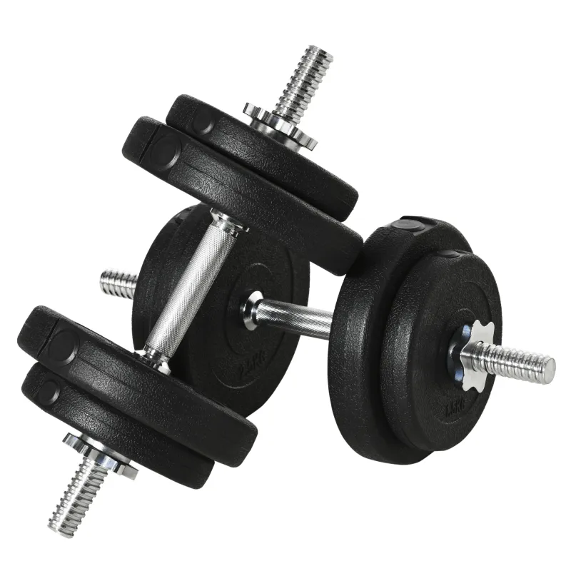 Juego de Mancuernas Ajustables de 20kg con Discos de 2,5/1,5 kg y Barras de 2 kg para Gimnasio en Casa