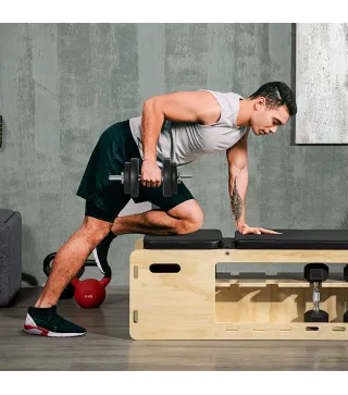 Juego de Mancuernas Ajustables de 20kg con Discos de 2,5/1,5 kg y Barras de 2 kg para Gimnasio en Casa