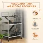Jaula para Animales Pequeños con Ruedas Rampas Hamaca y Bandeja Extraíble para Chinchillas Hurones 80x52x128 cm Blanco