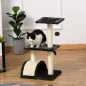 Rascador para Gatos de 3 Niveles Árbol para Gatos con Postes de Sisal Tablero para Rascar y Bola Colgante Gris
