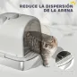 Arenero para Gatos de Acero Inoxidable con Cubierto Bolsa Desodorizante Pala Fácil de Limpiar 52,4x41,3x39,9 cm Gris