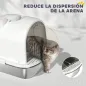 Arenero para Gatos de Acero Inoxidable con Cubierto Bolsa Desodorizante Pala Fácil de Limpiar 52,4x41,3x39,9 cm Blanco