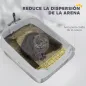 Arenero para Gatos de Acero Inoxidable XXL con Borde Alto Pala Fácil de Limpiar Prueba de Fugas 70x50x30 cm Gris
