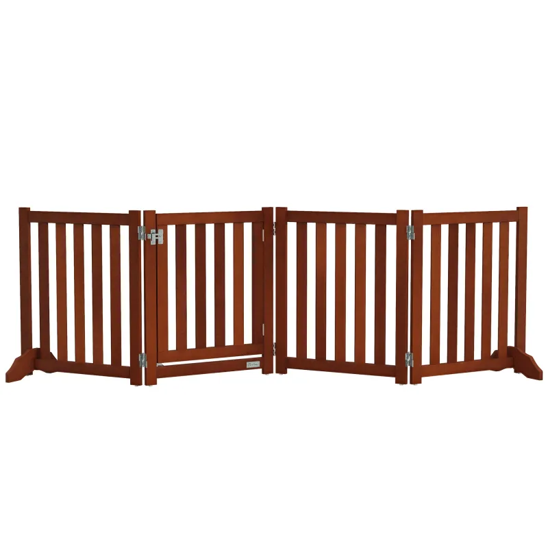 Barrera de Seguridad para Perros para Escaleras y Puertas Diseño Plegable y Soporte de Pie 205x30x60 cm Marrón Barrera de Seguridad para Perros para Escaleras y Puertas Diseño Plegable y Soporte de Pie 205x30x60 cm Marrón