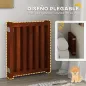 Barrera de Seguridad para Perros para Escaleras y Puertas Diseño Plegable y Soporte de Pie 205x30x60 cm Marrón