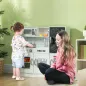 Cocina para Niños de +3 Años con Accesorios para Cocinar Pizarra Máquina de Hielo y Teléfono 83,8x26,8x81 cm Blanco