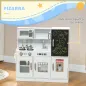 Cocina para Niños de +3 Años con Accesorios para Cocinar Pizarra Máquina de Hielo y Teléfono 83,8x26,8x81 cm Blanco