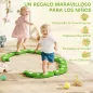 Tabla de Equilibrio para Niños de +3 Años con 6 Piedras de Equilibrio Puntos Táctiles para Interiores y Exteriores Verde