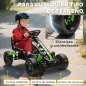Kart Pedales para Niños de +3 Años con Embrague Automático Freno Ruedas Antideslizantes de EVA y Marco Metálico Verde