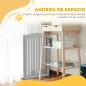 Barrera de Seguridad para Perros para Escaleras y Puertas Diseño Plegable y Soporte de Pie 154x30x80 cm Gris