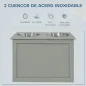 Comedero Elevado para Perros Grandes con 2 Cuencos de 2000ml y Almacenamiento Oculto 60x30x41 cm Gris