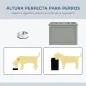 Comedero Elevado para Perros Grandes con 2 Cuencos de 2000ml y Almacenamiento Oculto 60x30x41 cm Gris