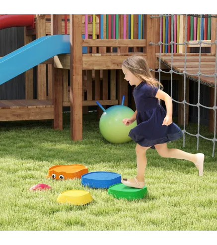 Conjunto de Piedras de Equilibrio para Niños Apilables de 5 Piezas Antideslizantes para Interior y Exterior Multicolor