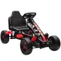 Kart Pedales para Niños de +3 Años con Embrague Automático Freno Ruedas Antideslizantes de EVA y Marco Metálico Rojo