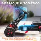 Kart Pedales para Niños de +3 Años con Embrague Automático Freno Ruedas Antideslizantes de EVA y Marco Metálico Rojo