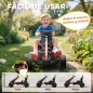 Kart Pedales para Niños de +3 Años con Embrague Automático Freno Ruedas Antideslizantes de EVA y Marco Metálico Rojo