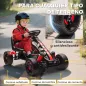 Kart Pedales para Niños de +3 Años con Embrague Automático Freno Ruedas Antideslizantes de EVA y Marco Metálico Rojo