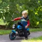Moto Eléctrica para Niños de 18-36 Meses con Batería 6V Faro y Ruedas Auxiliares Desmontables Azul