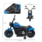 Moto Eléctrica para Niños de 18-36 Meses con Batería 6V Faro y Ruedas Auxiliares Desmontables Azul