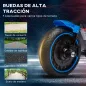 Moto Eléctrica para Niños de 18-36 Meses con Batería 6V Faro y Ruedas Auxiliares Desmontables Azul