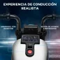 Moto Eléctrica para Niños de 18-36 Meses con Batería 6V Faro y Ruedas Auxiliares Desmontables Blanco