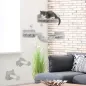 Juego de Pared de Escalada para Gatos con Postes de Sisal Plataforma Doble con Escalera y 1 Plataforma para Saltar Gris