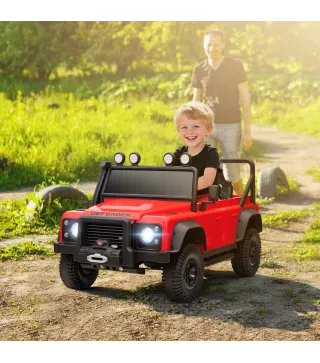 Coche Eléctrico para Niños con Licencia Land Rover 12V Control Remoto Sistema de Suspensión USB MP3 Faros Rojo