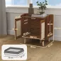 Mueble Arenero para Gatos Mesa Auxiliar con Puertas con Esteras de Sisal para Salón Dormitorio 55x43x59,6 cm Marrón