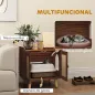 Mueble Arenero para Gatos Mesa Auxiliar con Puertas con Esteras de Sisal para Salón Dormitorio 55x43x59,6 cm Marrón