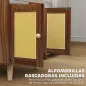 Mueble Arenero para Gatos Mesa Auxiliar con Puertas con Esteras de Sisal para Salón Dormitorio 55x43x59,6 cm Marrón