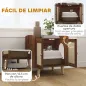 Mueble Arenero para Gatos Mesa Auxiliar con Puertas con Esteras de Sisal para Salón Dormitorio 55x43x59,6 cm Marrón