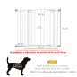 Barrera de Seguridad para Perros 74-94 cm con Extensión Montaje a Presión Doble Bloqueo para Puerta Escalera Blanco