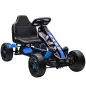 Kart Pedales para Niños de +3 Años con Embrague Automático Freno Ruedas Antideslizantes de EVA y Marco Metálico Azul