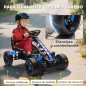 Kart Pedales para Niños de +3 Años con Embrague Automático Freno Ruedas Antideslizantes de EVA y Marco Metálico Azul