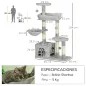 Rascador para Gatos Altura 104 cm Árbol para Gatos con Postes de Sisal Cueva Plataformas y Bolas Colgantes Gris Claro