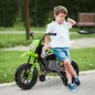 Moto Eléctrica para Niños de +3 Años con Batería 12V Música y Ruedas Auxiliares Carga 30 kg Verde
