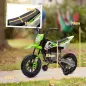 Moto Eléctrica para Niños de +3 Años con Batería 12V Música y Ruedas Auxiliares Carga 30 kg Verde