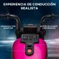 Moto Eléctrica para Niños de 18-36 Meses con Batería 6V Faro y Ruedas Auxiliares Desmontables Rosa
